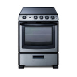 Accucold 24" Wide Smooth-top Electric Range in Stainless Steel, with Lower Storage Drawer and Oven Window