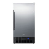 Accucold 18" wide frost-free freezer built-in or freestanding use, with SS door, black cabinet, lock, and digital