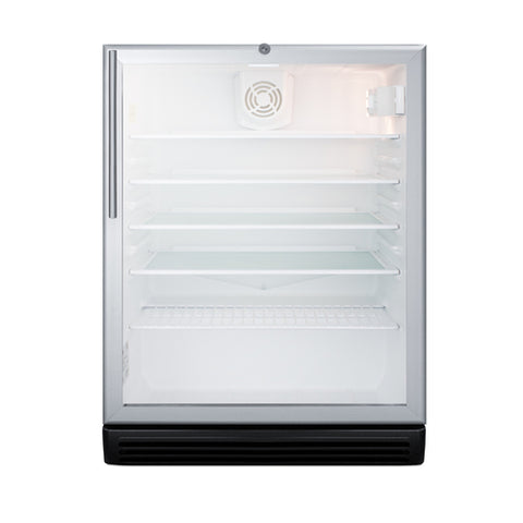 Accucold Commercially listed ADA compliant built-in undercounter beverage center with black – SCR600BGLBIHVADA