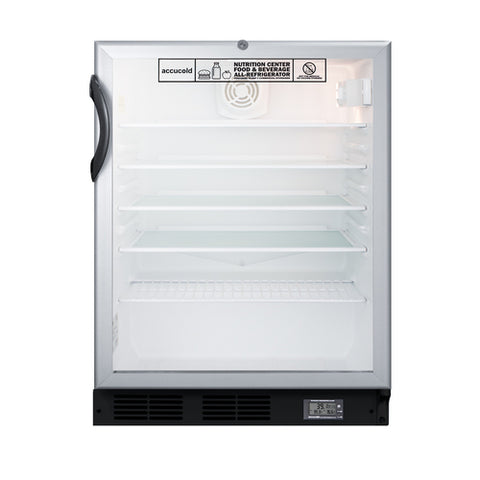 Accucold Commercially approved ADA compliant Nutrition Center series glass door – SCR600BGLBINZADA