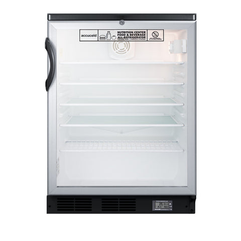 Accucold Commercially approved Nutrition Center series glass door all-refrigerator – SCR600BGLBINZ