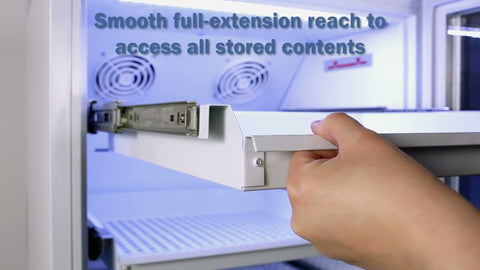 Accucold Install 4 full-extension ventilated drawers in place of shelves on select Accucold refrigerators