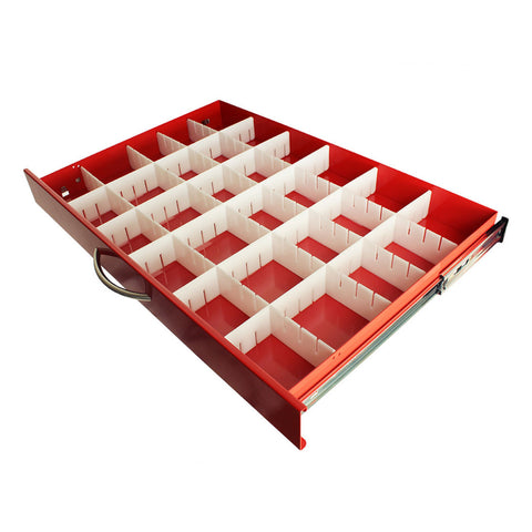 Harloff Set of 3 Drawer dividers, Left to Right, for Mxx18 cart 3 inch drawer (Long)