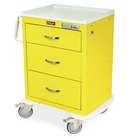 Harloff M-Series Cart - Medium Width Short Cabinet with 24" of Vertical Drawer Space, Key Lock, 5 Drawers 3-3, 1-6,