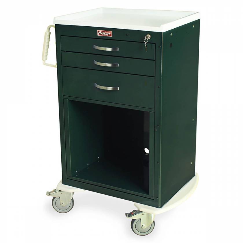 Equipment Holder Shelf for MDS18 Carts with all locks, Steel, 2" Cable pass through hole in rear with grommet (upg Secondary image