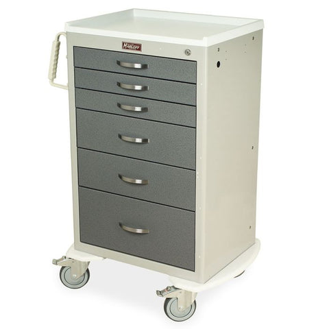Harloff M-Series Cart - Medium Width Tall Cabinet With 30" of Vertical Drawer Space, Breakaway Lock, 4 Drawers 1-3,
