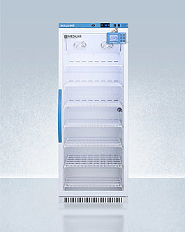 Accucold ARG12MLDL2B 12 Cu.Ft. Upright Laboratory Refrigerator, Glass Door, Data Logger