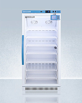 Accucold 8 Cu.Ft. Upright Laboratory Refrigerator, Glass Door, Data Logger (Model ARG8MLDL2B)