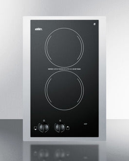 Accucold 15" Wide 230V 2-Burner Radiant Cooktop (Model CR2220TK15)
