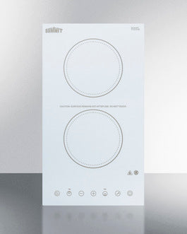12" Wide 115V 2-Burner Radiant Cooktop - CR2B15T2W