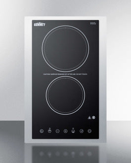 Accucold 15" Wide 230V 2-Burner Radiant Cooktop (Model CR2B23T3BTK15)
