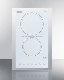 Accucold 15" Wide 230V 2-Burner Radiant Cooktop (Model CR2B23T4WTK15)