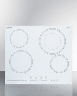 24" Wide 230V 4-Burner Radiant Cooktop - CR4B23T6W