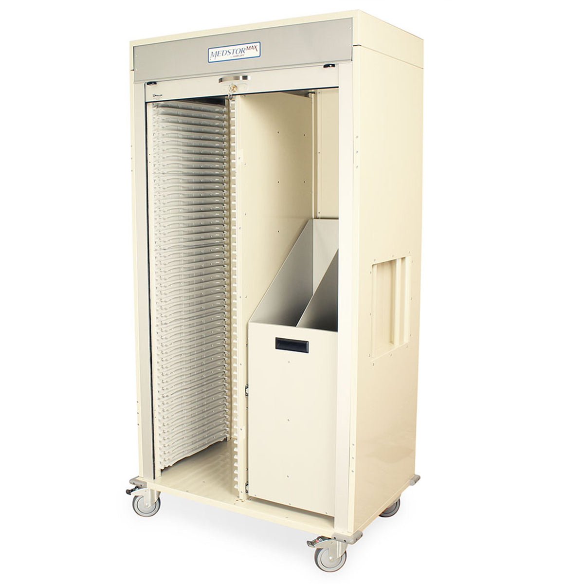 Harloff Stainless Steel Single Column Mobile Cabinet with Solid Front door, Secured by Basic Electronic Pushbutton Lock