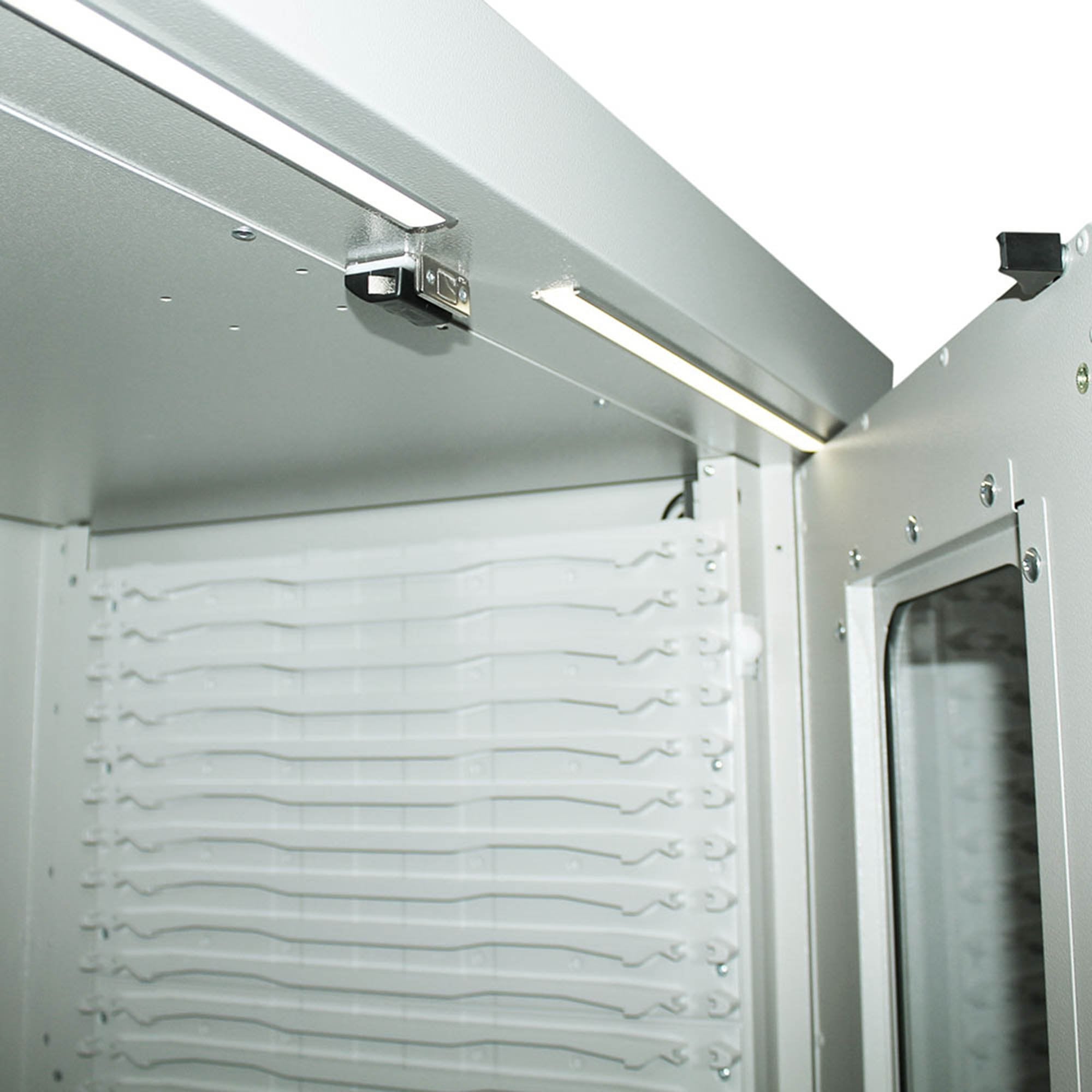 LED Light Kit, Installed at Factory, for Double column Cabinets with hinged doors only, includes Door Sensor and Dimmer