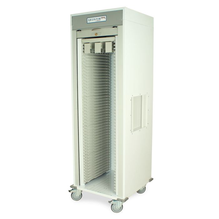 Harloff Single Column Mobile Cabinet, No Door, H+H Panels Give 49 Insertion Points per Column to Hold Various Exchange