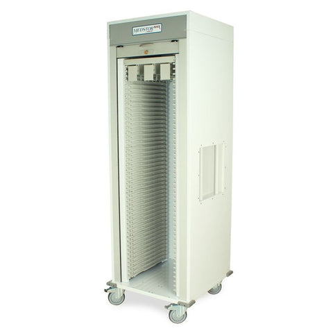 Harloff Single Column Mobile Cabinet, No Door, H+H Panels Give 49 Insertion Points per Column to Hold Various Exchange
