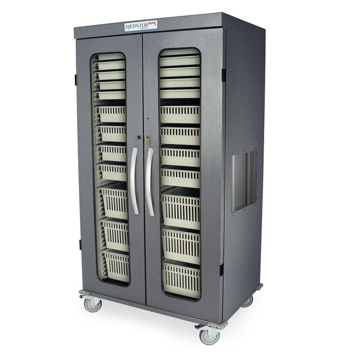 Harloff Double Column Mobile Cabinet, Doors Not Included. H+H Panels Give 49 Insertion points per Column to Hold