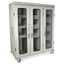 Triple Column Mobile Cabinet with Key Locking Doors (3) with tempered glass inserts, on left is a single column with H+H