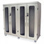 Quad Column Mobile Cabinet, Double Width Open Columns Both Sides, With H+H Panels on all Column Walls, With Tempered Gla