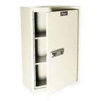 Harloff Single Column Slimline Stationary Cabinet, Secured by Basic Electronic Pushbutton Lock with Keylock Override,