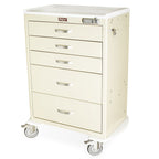 T-Series Anesthesia Carts with Removable Trays, Tall Height, Standard Width, Five Drawers, E-Lock