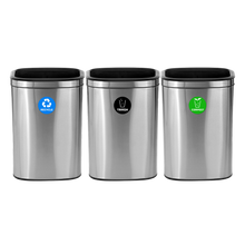 10.5 Gallon Stainless Steel Slim Open Recycling Stations