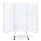 White Vinyl — Privess™ Basic 3 Panel Steel Frame Folding Screen - White Vinyl - detail