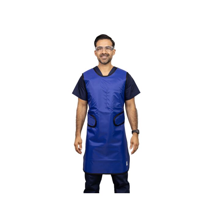 FRONT CLOSING SPECIAL PROCEDURE APRON - .25 mm   Lead Free   24X38 Shimmering Electric Blue - Large