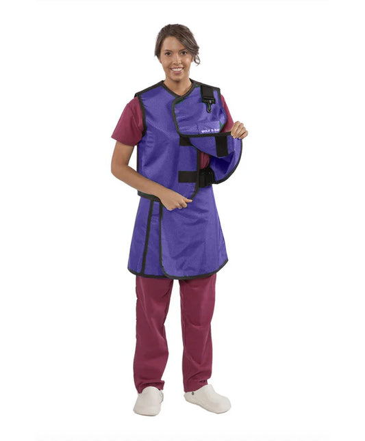 WOMEN'S APRON AND VEST : .5 mm Regular Lead VEST: 23X23 APRON: 21X41-46 Purple - Large