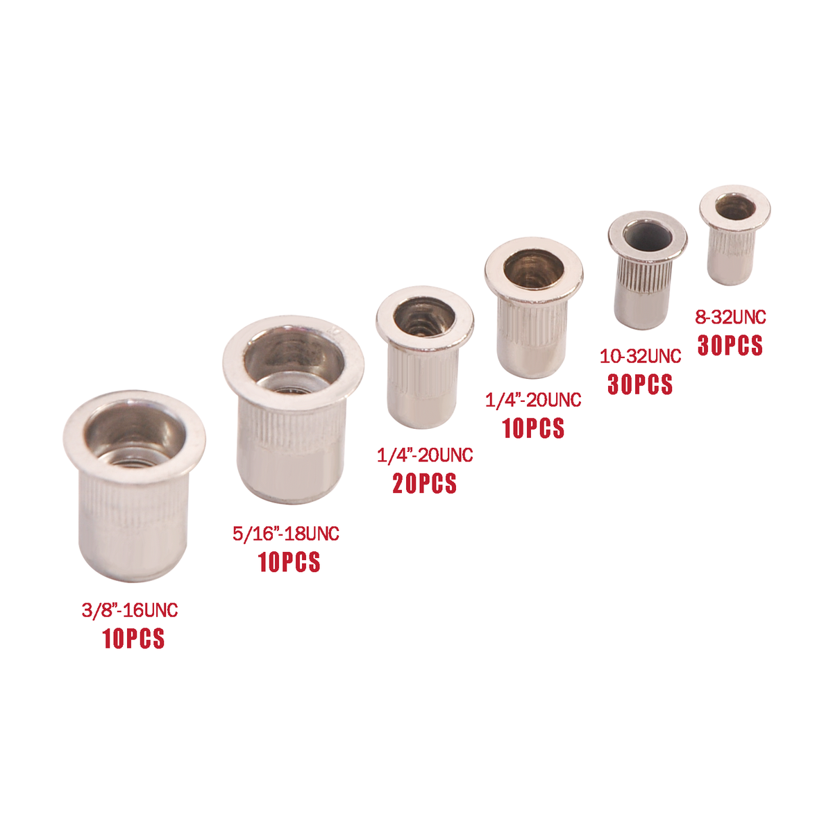 Harloff Nutsert Kit, incudes 1 each 8/32 Tool and 10 each 8/32 Nutserts