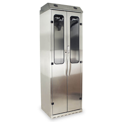 Harloff SureDry Stainless Steel 30" Wide Scope Drying Cabinet, Capacity of 10 Scopes, Roll up Tambour Door, Key
