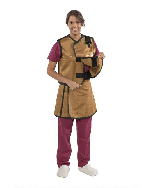 WOMEN'S APRON AND VEST : .5 mm Regular Lead VEST: 23X23 APRON: 21X41-46 Shimmering Bronze - Large