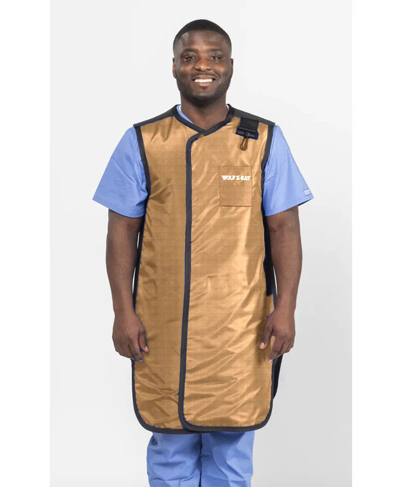FRONT CLOSING SPECIAL PROCEDURE APRON - .5 mm   Lead Free   24X38 Shimmering Bronze - Large Main image