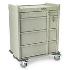 Harloff Aluminum Universal Line, WIDE Punchcard Cart, Keylocking. Standard Package Includes Large Drawer Dividers,
