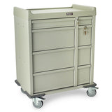Harloff Aluminum Universal Line, WIDE Punchcard Cart, Keylocking. Standard Package Includes Large Drawer Dividers,