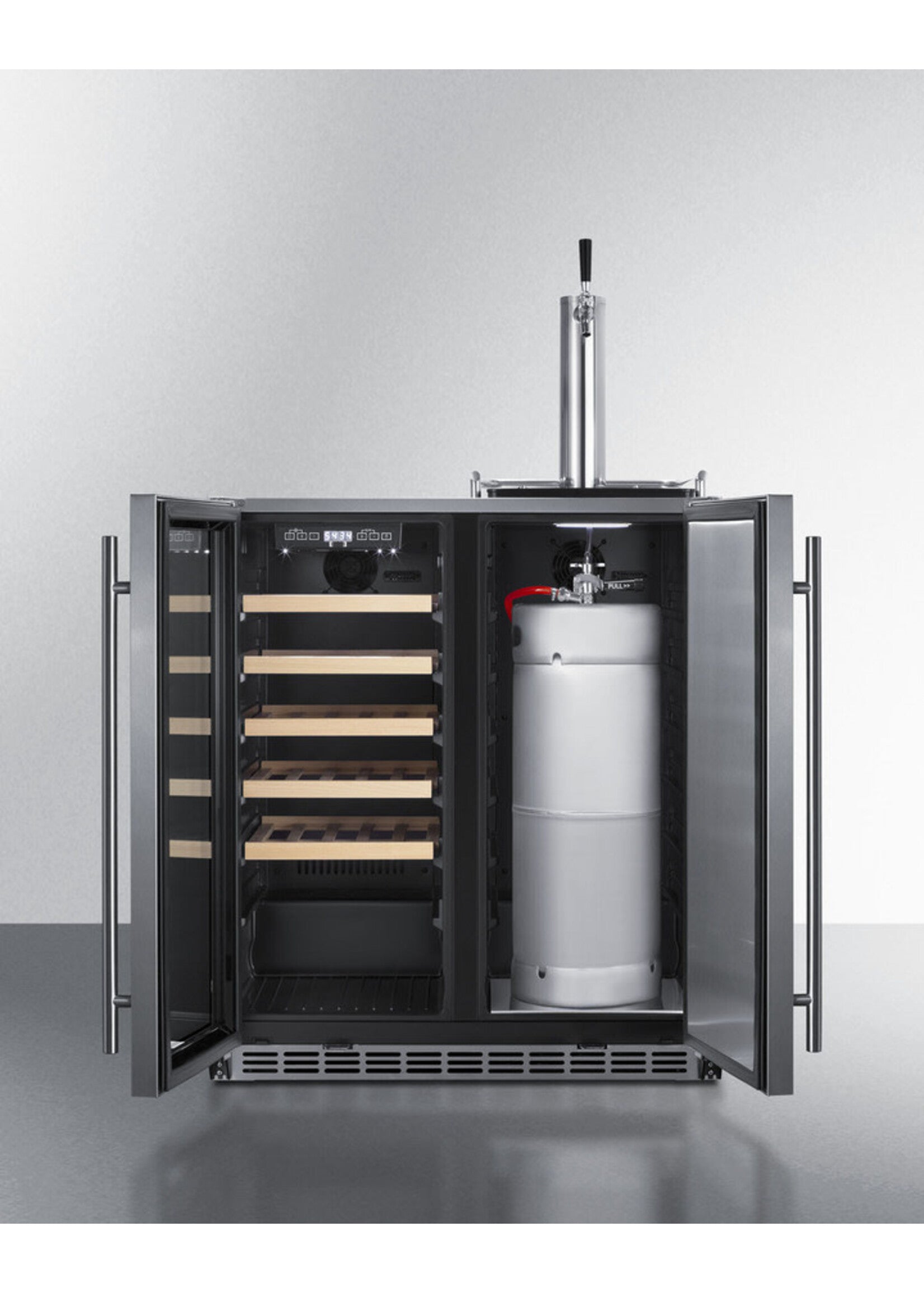 30" Wide indoor/outdoor Undercounter Combination Wine Cellar and Kegerator Main image
