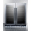 30" wide built-in undercounter dual zone wine and craft beer cooler with locks, digital thermostats, and glass doors in