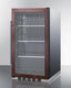 19" wide shallow depth indoor/outdoor beverage center with panel-ready glass door and white interior
