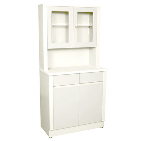 UMF Medical Modular Treatment Cabinet and Overhead Cabinet with Two Bottom Drawers and Doors