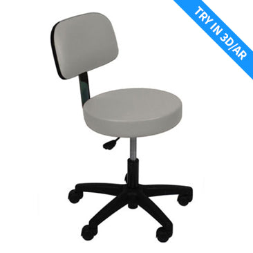 UMF Medical Ultra Comfort Stool with Back Rest, Pneumatic Height Adjustment