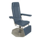 Phlebotomy Chair with Foot-Operated Pump - steel blue, alternate angle