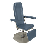 Phlebotomy Chair with Foot-Operated Pump - steel blue, alternate angle