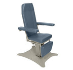Phlebotomy Chair with Power Hi-Lo and Back - steel blue, alternate angle