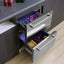 24" wide built-in undercounter 2-drawer panel-ready refrigerator-freezer in stainless steel