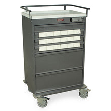 Value Med-Bin Cart with Basic E-Lock Electronic keypad lock for Keyless entry, Includes 18 each 3.5" Bins, Standard Pac