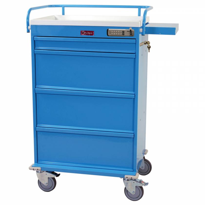 Harloff Value Punch Card Cart with Basic Electronic Pushbutton Lock with Key Lock Override. Factory Set User and