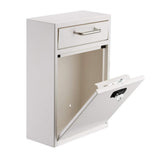 Large Wall Mountable Mailbox with Key and Combination lock (ADI631-04-WHI-KC)