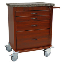 Wood Vinyl Coated Aluminum Treatment Cart,  Short Cabinet, ELECTRONIC Locking with Keypad, 3-3", 1-6", and 1-9" Drawers.