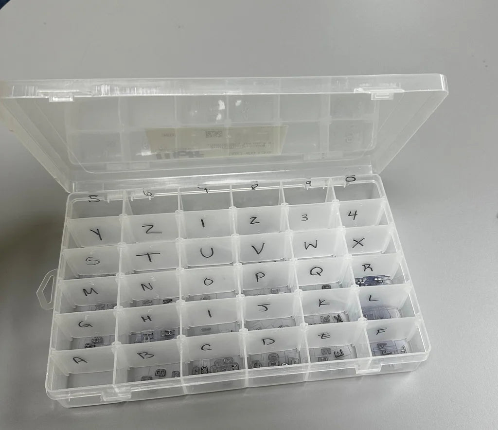 Marker Storage Case: Plastic Letter Case - 36 Compartments